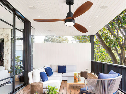 Ceiling Fan With Reversible DC Motor, LED Light, Solid Blades, Remote Control