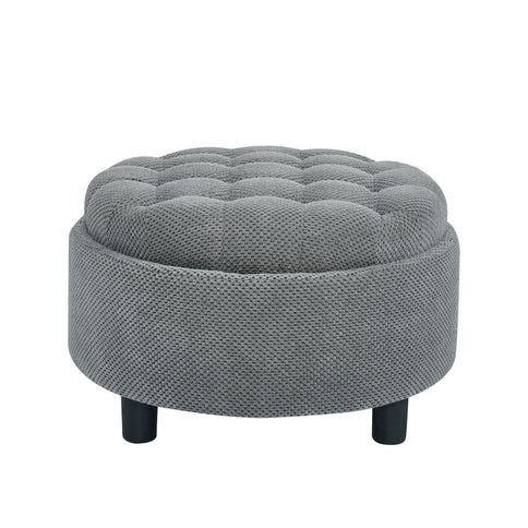 Storage Round Footstool Table Ottoman