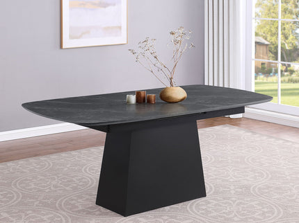 Idlewild - Extension Leaf Dining Table With Tapering Pedestal Base - Black