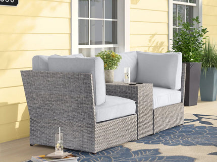Outdoor Wicker Loveseat With Cushions