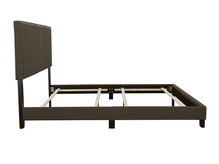 Queen Bed With Nailhead Trim - Charcoal