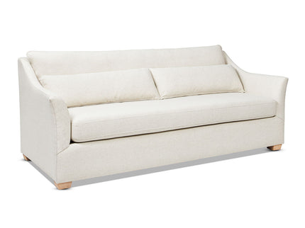 Ada - Flared Arm Contemporary Sofa With Lumbar Pillows - Flax White