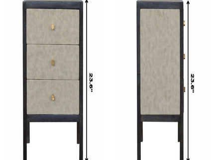 Nightstand, 3 Drawer - Black