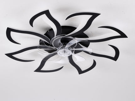 Flower Ceiling Fan With Remote Controlled LED Light, Flush Mount DC Motor Fan