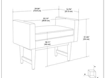 Scott - Upholstered Ottoman Bench