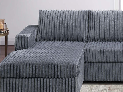 U-Shaped Sectional Set With Cushion Back Armless Chairs Right And Left Arm Chaise