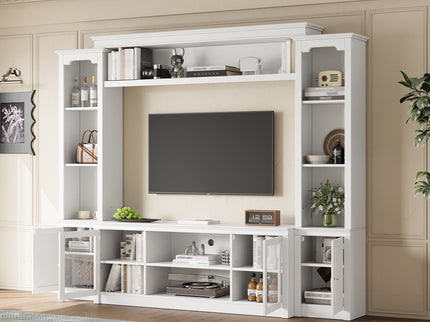 All-In-One TV Stand With Bookcase For TVs Up To 65"