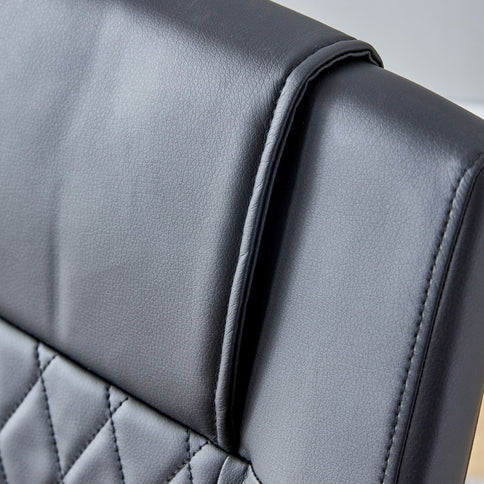 Modern Dining Chairs With Padded Seat, Metal Legs