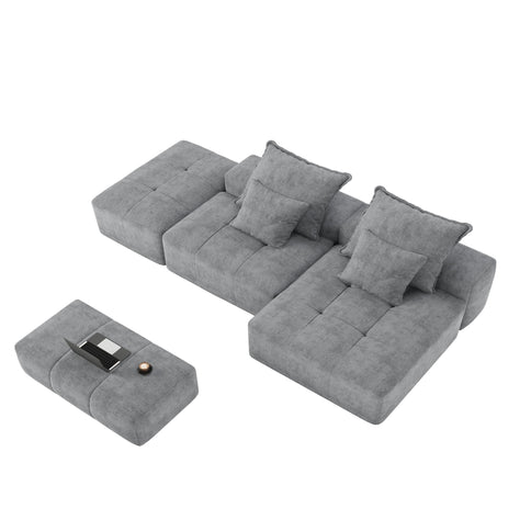 Modern Oversized Diy Combination Modular Sectional Sofa With Pillows