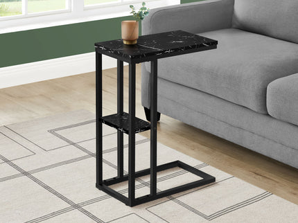 Accent Table, C - Shaped, Marble Look Contemporary & Modern Convenient Design