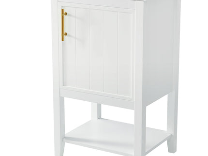 Modern Bathroom Vanity With Sink, Soft-Closing Door And Open Shelf