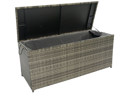 Outdoor Storage Box, Wicker Patio Deck Boxes With Lid, Outdoor Cushion Storage For Kids Toys, Pillows, Towel, Wicker