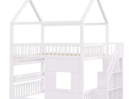 House Bed With Built-In LED Shelf Light