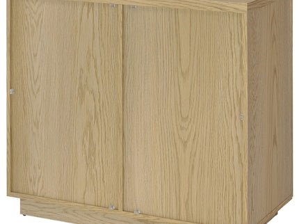 Metro - 2 Door Display Cabinet With Adjustable Shelves - Light Oak