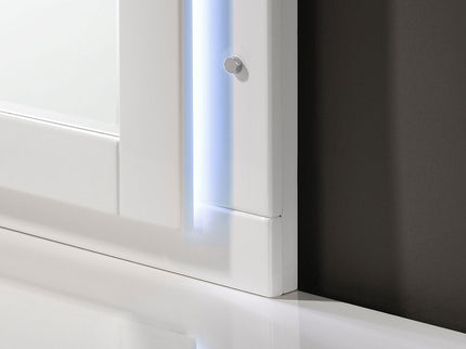 Dulcey - 5 Piece Twin Bedroom Set With LED Headboard - Gloss White