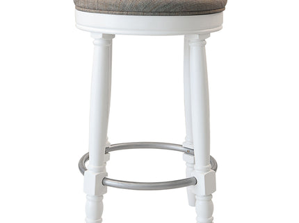 360° Swivel Wooden Barstools With Upholstered Seat, Counter Height (Set of 2)