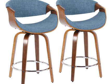 Curvini - Mid Century Modern Counter Stool (Set of 2)