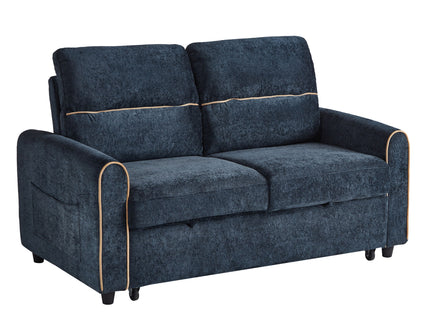 Pull Out Sofa Bed With Adjustable 3 Position Backrest, USB Charging Ports, Side Pockets