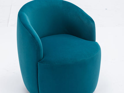 Swivel Accent Armchair Barrel Chair With Powder Coating Metal Ring