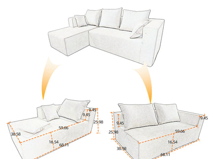 Modular Corner Sofa With Soft Fabric