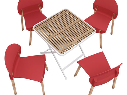 4 Piece Set Of Single Chairs With A Folding Square Table