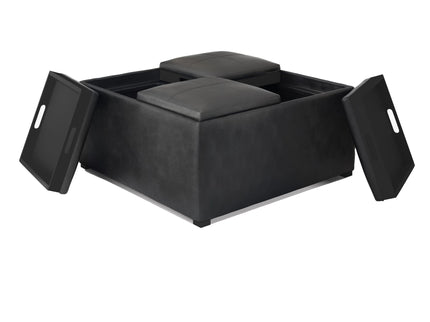 Avalon - Upholstered Square Coffee Table Storage Ottoman