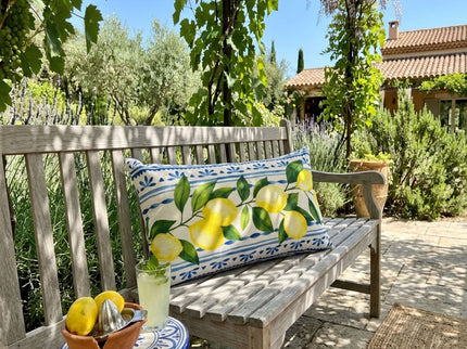 Summer Fresh Lemon Lumbar Outdoor Pillows - Multi
