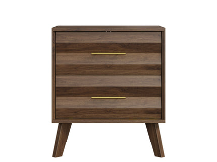 Medieval Double Drawer Bedside Table