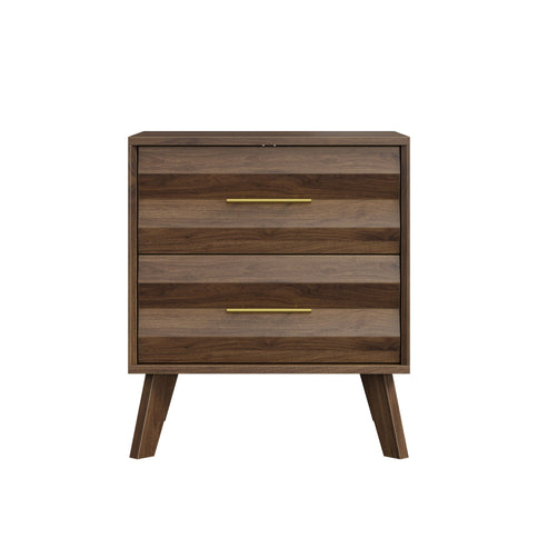 Medieval Double Drawer Bedside Table