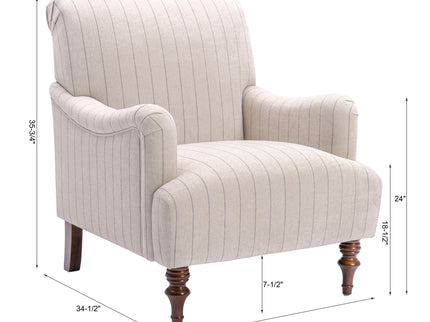 Sylvia - Striped Arm Chair - Natural