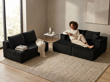 U-Shaped Modular Sectional Sofa With Double Chaise, Oversized Deep Seat For Living Room