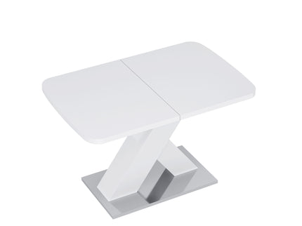 Rectangle Dining Table, Stretchable, X Shape Legs - White