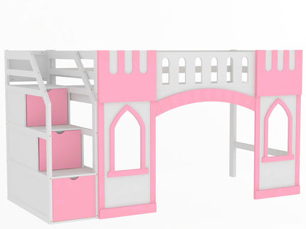 Loft Bed With Storage Staircase And Windows