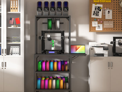 Heavy Duty 3D Printer Stand With Filament Storage Rack - Black