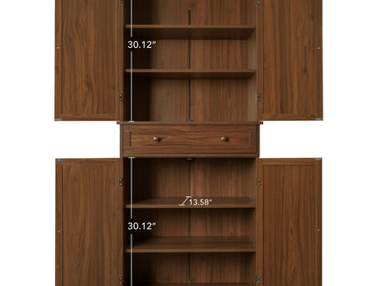 4 Door Storage Cabinet With 1 Drawer, With 4 Adjustable Inner Shelves