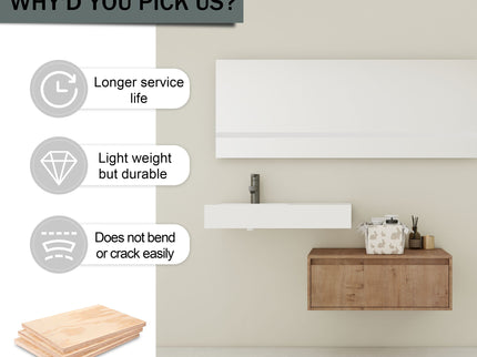 Modern Wall Mounted Bathroom Vanity With Resin Sink And Soft Close Drawer In Imitative - Imitative Oak