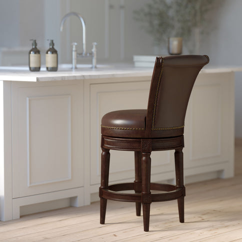 Swivel Barstool With High-Back