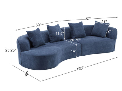Elegant Curved Sectional Sofa With Full Foam Comfort