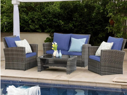 Modern Patio Set With Table And Cushions
