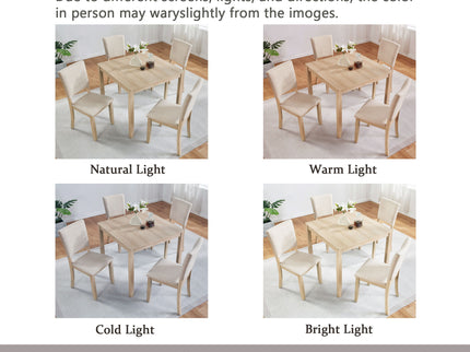 Modern 4 Person Dining Table Set With 4 Chairs