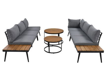 Modern Outdoor Sectional Sofa Set With Nesting Coffee Tables