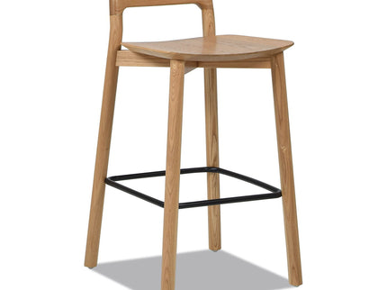 Sven - Modern Minimalist Low Back Counter Stool - Natural Blonde Ash