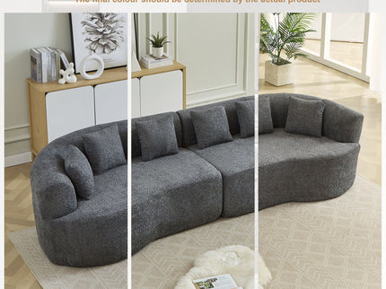 Curved Sectional Sofa With 6 Pillows