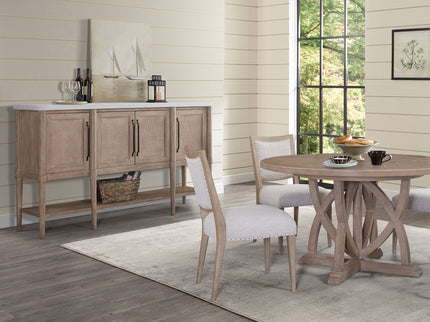 Cement Topped Server With Cane Insets - Sand