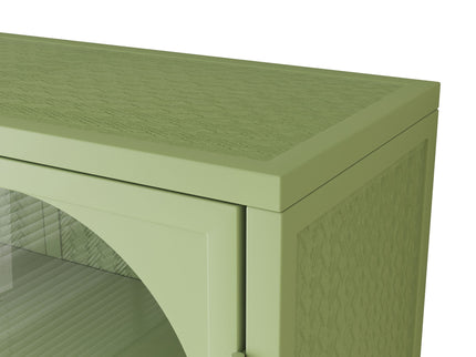 2 Door Wall Cabinet With 3 Tier Storage - Green