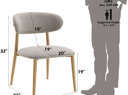 Kacey - Boucle Side Chair (Set of 2) - Gray