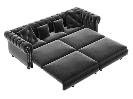 3 In 1 Convertible Sleeper Sofa Bed With Movable Ottoman