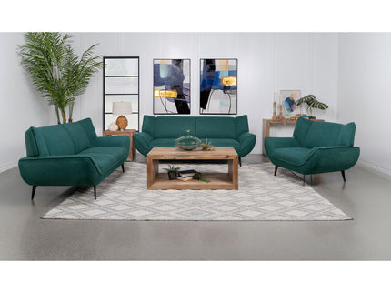 Logan - Flared Arm Loveseat Lounge Sofa - Teal Blue