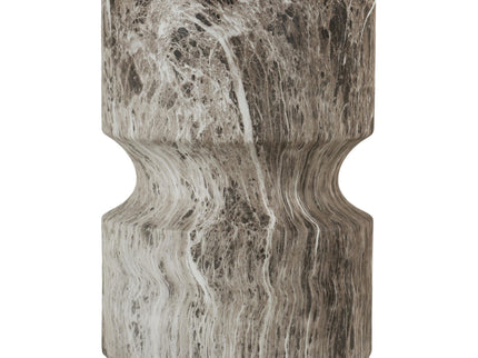 Outdoor Geometric Round End Table - Marble