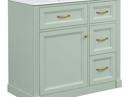 Modern Bathroom Vanity With Sink, 4 Drawers, Soft-Close Door, Adjustable Shelf